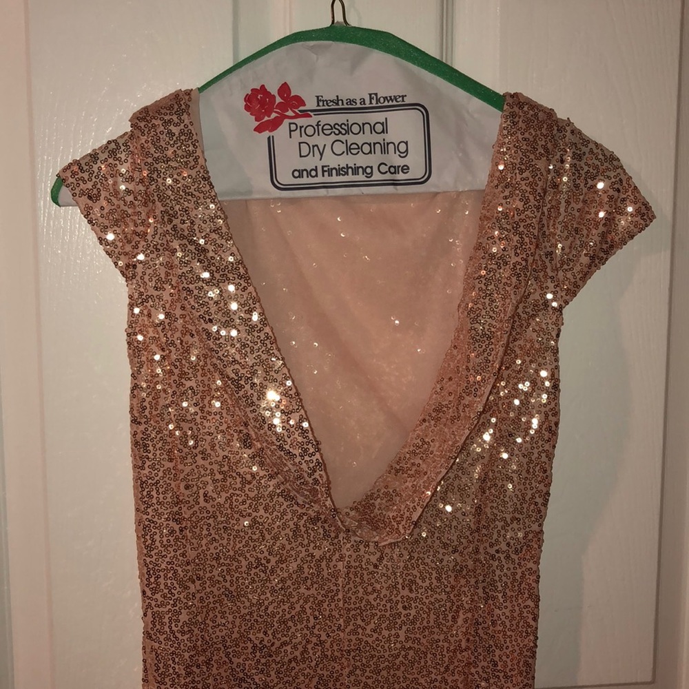 🍑Maxi Rose Gold Sequin Dress🍑
